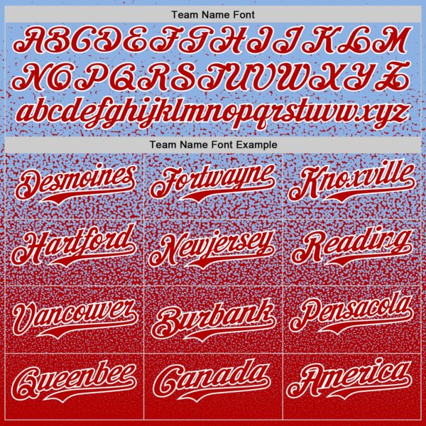 Custom Light Blue Red-White Fade Fashion Speckle Authentic Baseball Jersey