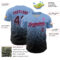 Custom Light Blue Black-Pink Fade Fashion Speckle Authentic Baseball Jersey