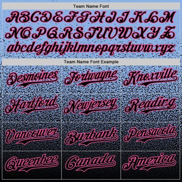 Custom Light Blue Black-Pink Fade Fashion Speckle Authentic Baseball Jersey