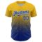 Custom Yellow Royal-White Fade Fashion Speckle Authentic Baseball Jersey