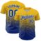 Custom Yellow Royal-White Fade Fashion Speckle Authentic Baseball Jersey
