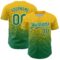 Custom Yellow Kelly Green-White Fade Fashion Speckle Authentic Baseball Jersey