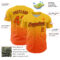 Custom Yellow Orange-Black Fade Fashion Speckle Authentic Baseball Jersey