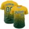 Custom Yellow Green-White Fade Fashion Speckle Authentic Baseball Jersey