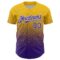 Custom Yellow Purple-White Fade Fashion Speckle Authentic Baseball Jersey