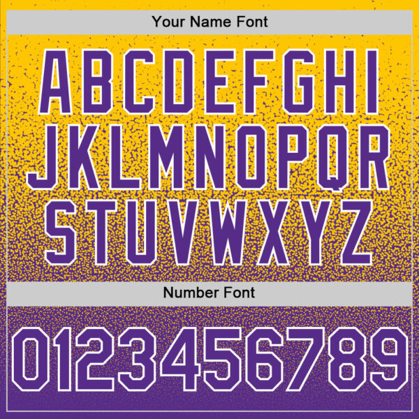 Custom Yellow Purple-White Fade Fashion Speckle Authentic Baseball Jersey
