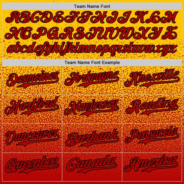 Custom Yellow Red-Black Fade Fashion Speckle Authentic Baseball Jersey
