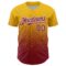 Custom Yellow Crimson-White Fade Fashion Speckle Authentic Baseball Jersey
