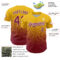 Custom Yellow Crimson-White Fade Fashion Speckle Authentic Baseball Jersey