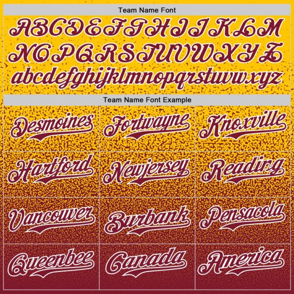 Custom Yellow Crimson-White Fade Fashion Speckle Authentic Baseball Jersey