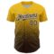 Custom Yellow Brown-White Fade Fashion Speckle Authentic Baseball Jersey