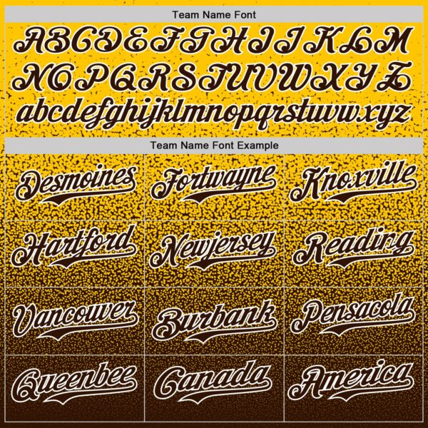 Custom Yellow Brown-White Fade Fashion Speckle Authentic Baseball Jersey