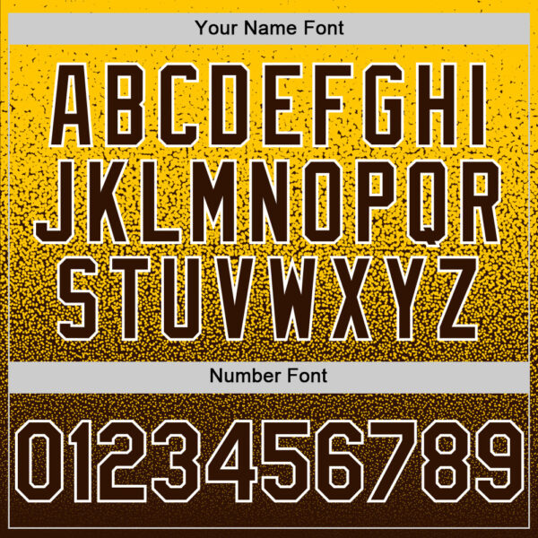 Custom Yellow Brown-White Fade Fashion Speckle Authentic Baseball Jersey