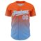 Custom Orange Light Blue-White Fade Fashion Speckle Authentic Baseball Jersey