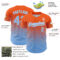 Custom Orange Light Blue-White Fade Fashion Speckle Authentic Baseball Jersey