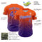 Custom Orange Purple-White Fade Fashion Speckle Authentic Baseball Jersey