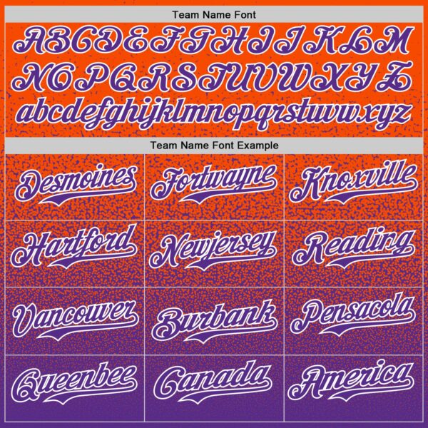 Custom Orange Purple-White Fade Fashion Speckle Authentic Baseball Jersey