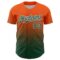 Custom Orange Green-White Fade Fashion Speckle Authentic Baseball Jersey