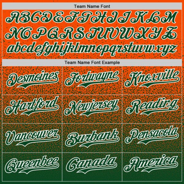 Custom Orange Green-White Fade Fashion Speckle Authentic Baseball Jersey