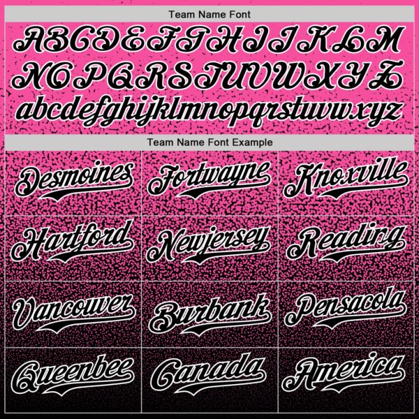 Custom Pink Black-White Fade Fashion Speckle Authentic Baseball Jersey