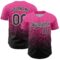 Custom Pink Black-White Fade Fashion Speckle Authentic Baseball Jersey