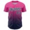 Custom Pink Navy-White Fade Fashion Speckle Authentic Baseball Jersey