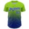 Custom Neon Green Royal-White Fade Fashion Speckle Authentic Baseball Jersey