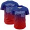 Custom Royal White-Red Fade Fashion Speckle Authentic Baseball Jersey