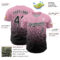 Custom Light Pink Black-White Fade Fashion Speckle Authentic Baseball Jersey