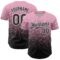 Custom Light Pink Black-White Fade Fashion Speckle Authentic Baseball Jersey