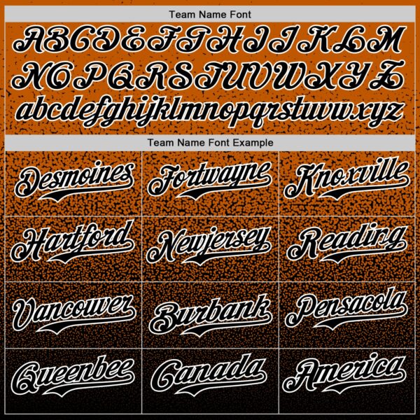 Custom Bay Orange Black-White Fade Fashion Speckle Authentic Baseball Jersey