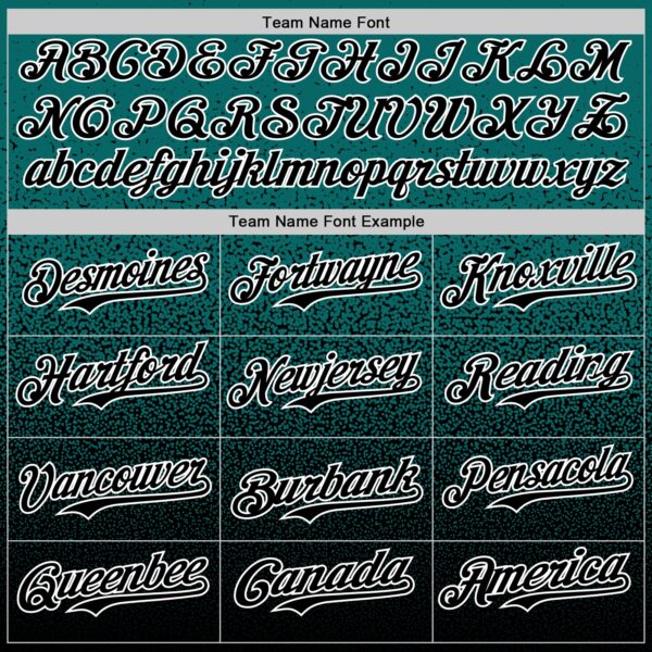 Custom Teal Black-White Fade Fashion Speckle Authentic Baseball Jersey