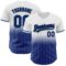 Custom White Pinstripe Royal-Black Authentic Fade Fashion Baseball Jersey