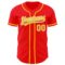 Custom Fire Red Yellow-White Authentic Baseball Jersey