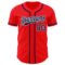 Custom Fire Red Navy-White Authentic Baseball Jersey