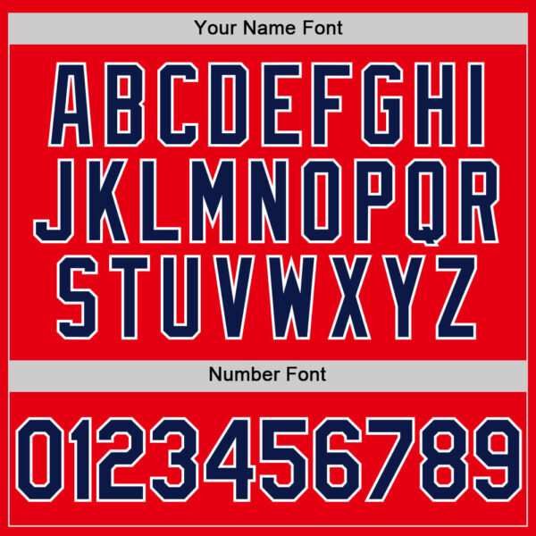 Custom Fire Red Navy-White Authentic Baseball Jersey