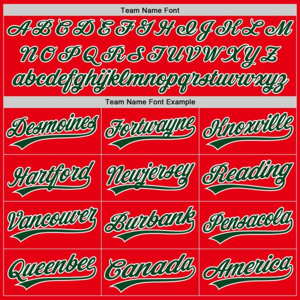Custom Fire Red Green-White Authentic Baseball Jersey
