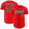 Custom Fire Red Green-White Authentic Baseball Jersey
