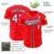 Custom Fire Red White-Royal Authentic Baseball Jersey