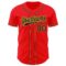 Custom Fire Red Navy-Yellow Authentic Baseball Jersey