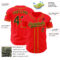 Custom Fire Red Black-Yellow Authentic Baseball Jersey