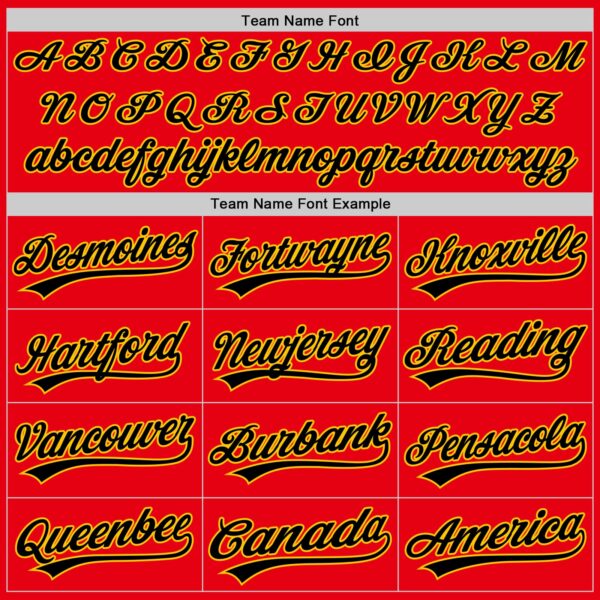 Custom Fire Red Black-Yellow Authentic Baseball Jersey