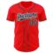 Custom Fire Red Navy-Old Gold Authentic Baseball Jersey