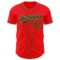 Custom Fire Red Black-Old Gold Authentic Baseball Jersey