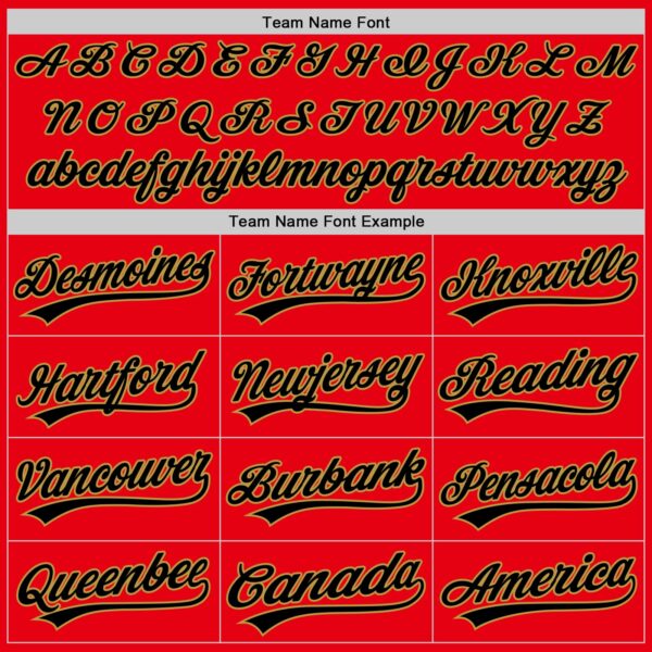 Custom Fire Red Black-Old Gold Authentic Baseball Jersey