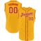 Custom Gold Red-White Authentic Sleeveless Baseball Jersey