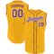 Custom Gold Purple-White Authentic Sleeveless Baseball Jersey