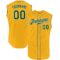 Custom Gold Green-White Authentic Sleeveless Baseball Jersey