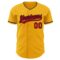 Custom Gold Red-Navy Authentic Baseball Jersey