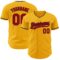 Custom Gold Red-Navy Authentic Baseball Jersey